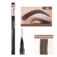 5 Colors Eyebrow Pen Waterproof 4 Fork Tip Eyebrow Tattoo Pencil Cosmetic Long Lasting Natural Dark Brown Liquid Eye Brow Pencil