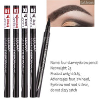 5 Colors Eyebrow Pen Waterproof 4 Fork Tip Eyebrow Tattoo Pencil Cosmetic Long Lasting Natural Dark Brown Liquid Eye Brow Pencil