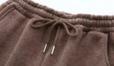 Autumn Winter Women thick fleece 100% cotton suit 2 pieces sets hoodies sweatshirt and pants suits