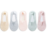 5 Pairs Fashion Women Girls Summer Socks Style Lace Flower Short Sock Antiskid Invisible Ankle Socks  7 colors