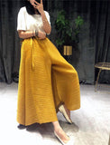 pleated straight pants for famale  new large size elastic waist pleated wide leg pants women