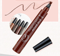 5 Colors Eyebrow Pen Waterproof 4 Fork Tip Eyebrow Tattoo Pencil Cosmetic Long Lasting Natural Dark Brown Liquid Eye Brow Pencil