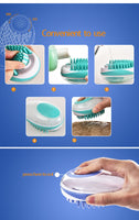 Pet Dog Bath Brush Comb Pet SPA Massage Brush Soft Silicone Dogs Cats Shower Hair Grooming Cmob Dog Cleaning Tool Pet Supplies