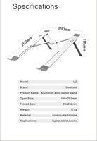 COOLCOLD Laptop Stand Height Adjustable Aluminum Laptop Riser Holder Portable Ergonomic Notebook to 17 inch for MacBook Air Pro