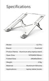 COOLCOLD Laptop Stand Height Adjustable Aluminum Laptop Riser Holder Portable Ergonomic Notebook to 17 inch for MacBook Air Pro