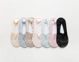 5 Pairs Fashion Women Girls Summer Socks Style Lace Flower Short Sock Antiskid Invisible Ankle Socks  7 colors