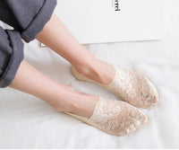 5 Pairs Fashion Women Girls Summer Socks Style Lace Flower Short Sock Antiskid Invisible Ankle Socks  7 colors