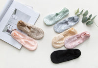 5 Pairs Fashion Women Girls Summer Socks Style Lace Flower Short Sock Antiskid Invisible Ankle Socks  7 colors