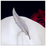 Brooches For Women Cubic Zirconia Super Flash Cubic Zirconia Leaf Brooch Corsage Feather Pin Cardigan Shawl Buckle Fine Jewelry