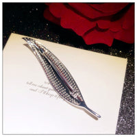 Brooches For Women Cubic Zirconia Super Flash Cubic Zirconia Leaf Brooch Corsage Feather Pin Cardigan Shawl Buckle Fine Jewelry