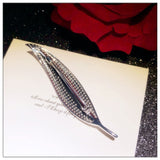 Brooches For Women Cubic Zirconia Super Flash Cubic Zirconia Leaf Brooch Corsage Feather Pin Cardigan Shawl Buckle Fine Jewelry