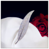 Brooches For Women Cubic Zirconia Super Flash Cubic Zirconia Leaf Brooch Corsage Feather Pin Cardigan Shawl Buckle Fine Jewelry