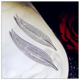Brooches For Women Cubic Zirconia Super Flash Cubic Zirconia Leaf Brooch Corsage Feather Pin Cardigan Shawl Buckle Fine Jewelry