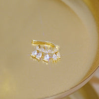 Gold Delicate Drop Crown Earrings for Women Transparent Zirconia Tiny Charm Clip Earring Wedding Engagemet Jewelry