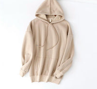 Autumn Winter Women thick fleece 100% cotton suit 2 pieces sets hoodies sweatshirt and pants suits