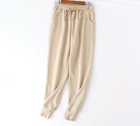 Autumn Winter Women thick fleece 100% cotton suit 2 pieces sets hoodies sweatshirt and pants suits