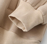 Autumn Winter Women thick fleece 100% cotton suit 2 pieces sets hoodies sweatshirt and pants suits