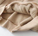 Autumn Winter Women thick fleece 100% cotton suit 2 pieces sets hoodies sweatshirt and pants suits