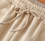 Autumn Winter Women thick fleece 100% cotton suit 2 pieces sets hoodies sweatshirt and pants suits