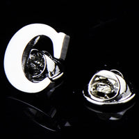 A to Z 26 Letters Pin Silver Color Fashion English Symbol Design Men's Suit Collar Lapel Brooch Pin Party Jewelry