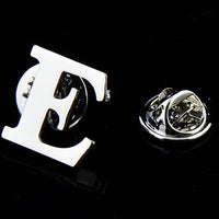 A to Z 26 Letters Pin Silver Color Fashion English Symbol Design Men's Suit Collar Lapel Brooch Pin Party Jewelry