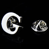 A to Z 26 Letters Pin Silver Color Fashion English Symbol Design Men's Suit Collar Lapel Brooch Pin Party Jewelry