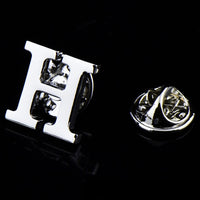 A to Z 26 Letters Pin Silver Color Fashion English Symbol Design Men's Suit Collar Lapel Brooch Pin Party Jewelry