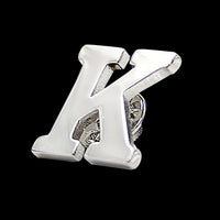 A to Z 26 Letters Pin Silver Color Fashion English Symbol Design Men's Suit Collar Lapel Brooch Pin Party Jewelry