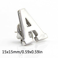 A to Z 26 Letters Pin Silver Color Fashion English Symbol Design Men's Suit Collar Lapel Brooch Pin Party Jewelry