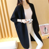 Long Cardigan Women Sweater Autumn Winter Bat Sleeve Knitted Sweater Plus Size Jacket Loose Ladies Sweaters Cardigans 3XL