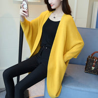 Long Cardigan Women Sweater Autumn Winter Bat Sleeve Knitted Sweater Plus Size Jacket Loose Ladies Sweaters Cardigans 3XL