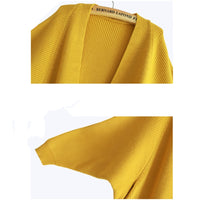 Long Cardigan Women Sweater Autumn Winter Bat Sleeve Knitted Sweater Plus Size Jacket Loose Ladies Sweaters Cardigans 3XL