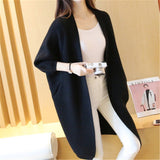 Long Cardigan Women Sweater Autumn Winter Bat Sleeve Knitted Sweater Plus Size Jacket Loose Ladies Sweaters Cardigans 3XL