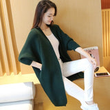 Long Cardigan Women Sweater Autumn Winter Bat Sleeve Knitted Sweater Plus Size Jacket Loose Ladies Sweaters Cardigans 3XL