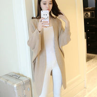 Long Cardigan Women Sweater Autumn Winter Bat Sleeve Knitted Sweater Plus Size Jacket Loose Ladies Sweaters Cardigans 3XL
