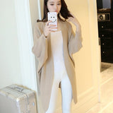 Long Cardigan Women Sweater Autumn Winter Bat Sleeve Knitted Sweater Plus Size Jacket Loose Ladies Sweaters Cardigans 3XL