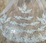 3M 5M One Layer Lace Edge White Ivory Catherdal Wedding Veil Long Bridal Veil  Wedding