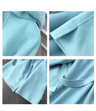 Real Fur Coat Winter Jacket Women Natural Fox Fur Collar Cashmere Wool Blends Long Outerwear Belt Ladies Streetwear
