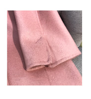 Real Fur Coat Winter Jacket Women Natural Fox Fur Collar Cashmere Wool Blends Long Outerwear Belt Ladies Streetwear