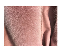 Real Fur Coat Winter Jacket Women Natural Fox Fur Collar Cashmere Wool Blends Long Outerwear Belt Ladies Streetwear