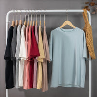 Spring Summer Women 6 Colors T-shirt  Casual Long Sleeve Loose Bottoming Solid Female Basic Thick Tops