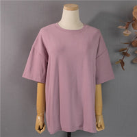 Spring Summer Women 6 Colors T-shirt  Casual Long Sleeve Loose Bottoming Solid Female Basic Thick Tops