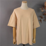 Spring Summer Women 6 Colors T-shirt  Casual Long Sleeve Loose Bottoming Solid Female Basic Thick Tops