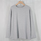 Spring Summer Women 6 Colors T-shirt  Casual Long Sleeve Loose Bottoming Solid Female Basic Thick Tops