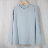 Spring Summer Women 6 Colors T-shirt  Casual Long Sleeve Loose Bottoming Solid Female Basic Thick Tops