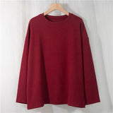 Spring Summer Women 6 Colors T-shirt  Casual Long Sleeve Loose Bottoming Solid Female Basic Thick Tops