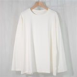 Spring Summer Women 6 Colors T-shirt  Casual Long Sleeve Loose Bottoming Solid Female Basic Thick Tops