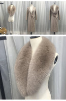 Autumn Winter Fashion  100% Real Wool Cloak Women with Real Fox Fur Collar Removable Woolen Coat