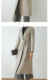 Autumn Winter Fashion  100% Real Wool Cloak Women with Real Fox Fur Collar Removable Woolen Coat