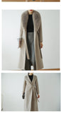 Autumn Winter Fashion  100% Real Wool Cloak Women with Real Fox Fur Collar Removable Woolen Coat